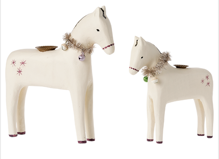 Holzpferd Kerzenhalter gross - 0