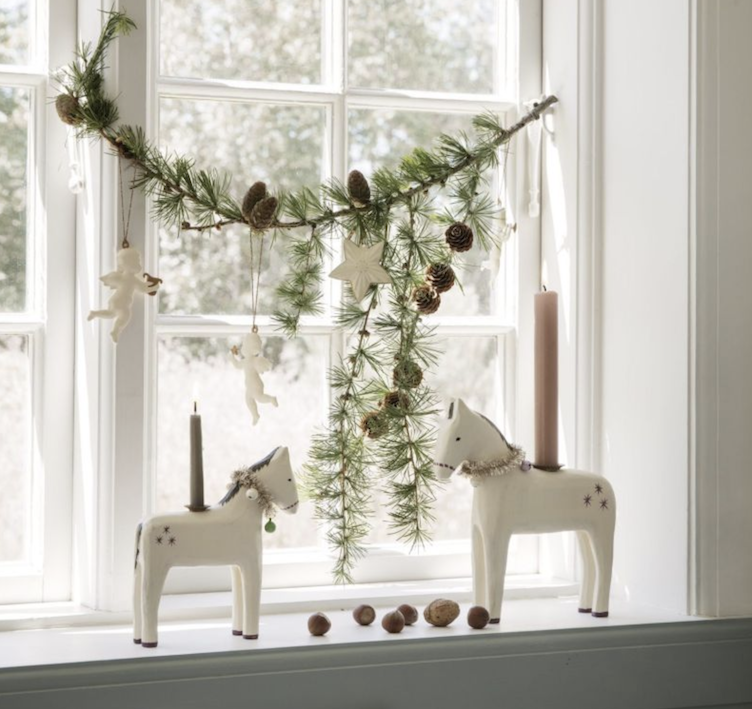 Holzpferd Kerzenhalter gross - 1