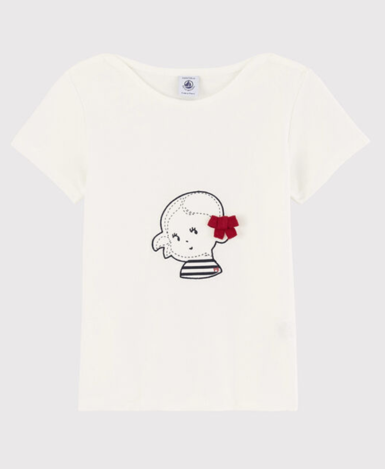 T-Shirt mit süssem Mädchenkopf print