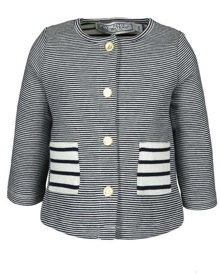 Jerseyjacke mit Goldknöpfen