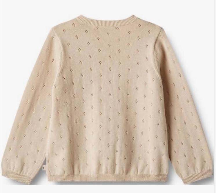 Strickjacke mit Broderie Anglaise Muster - 0