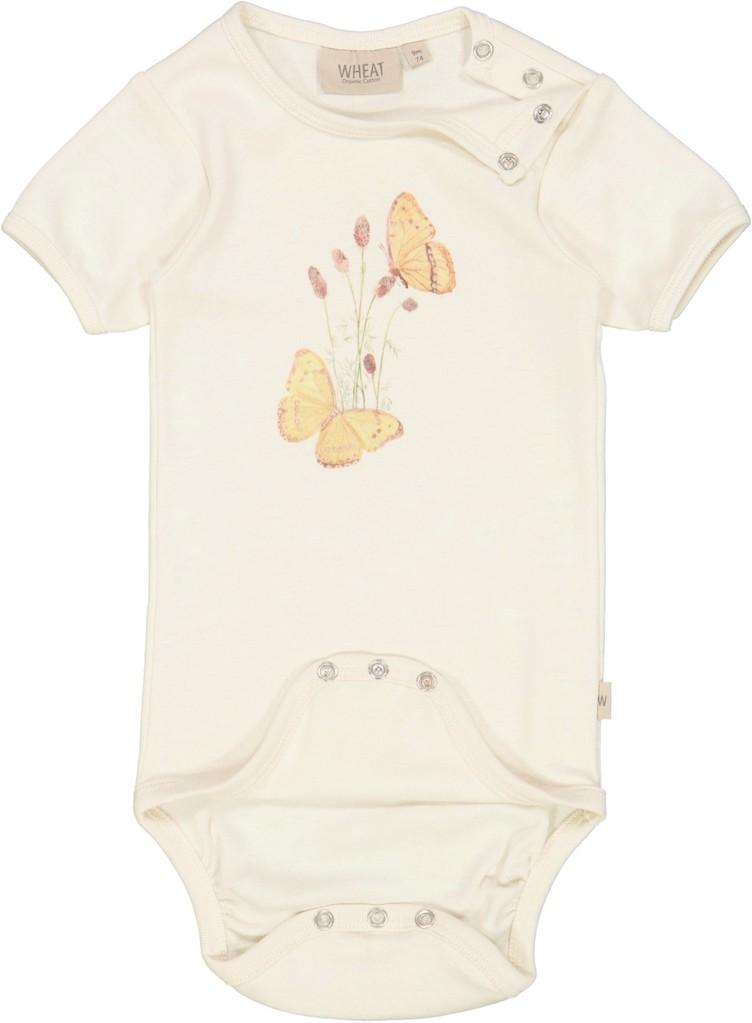 Kurzarm Body mit Aquarellmalerei Butterfly