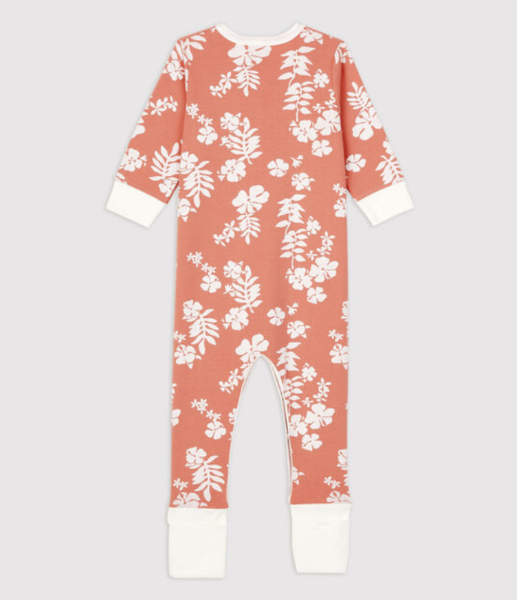 Fussvariabler Schlafstrampler mit Hawaiiblumenmuster - 0