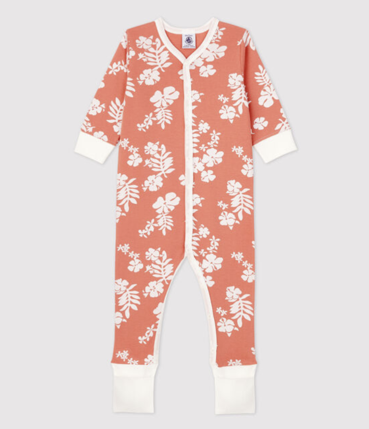 Fussvariabler Schlafstrampler mit Hawaiiblumenmuster