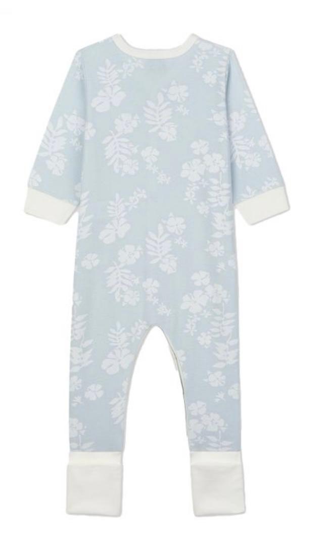 Fussvariabler Schlafstrampler mit Hawaiiblumenmuster - 0