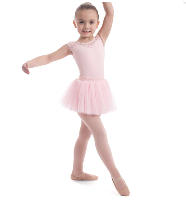 Ballettbody mit Spitzeneinsatz ohne Tütü - 0