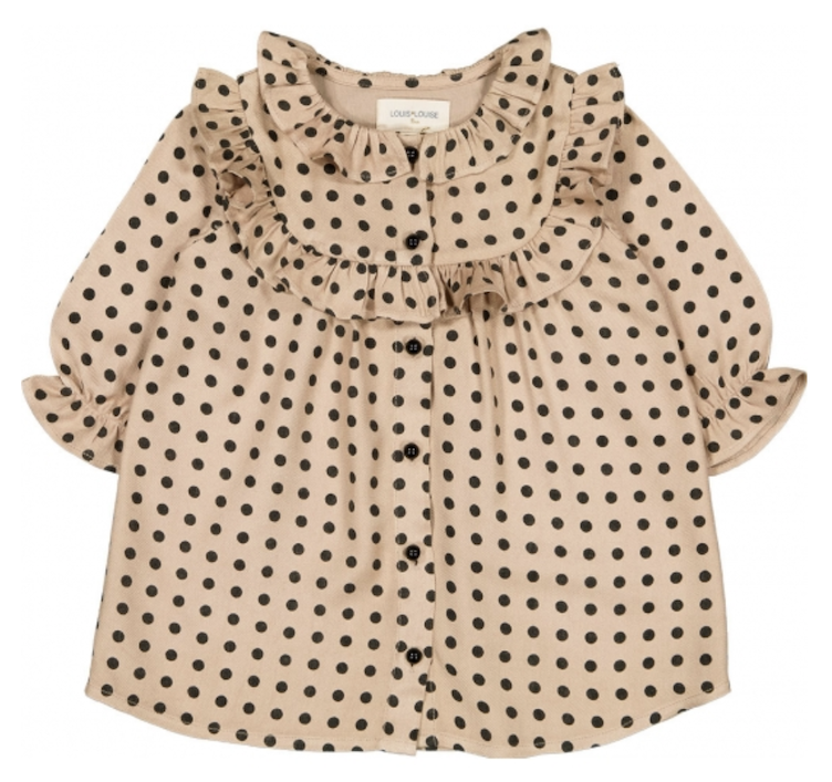 romantisches Kleid mit Rüschen und Punkten