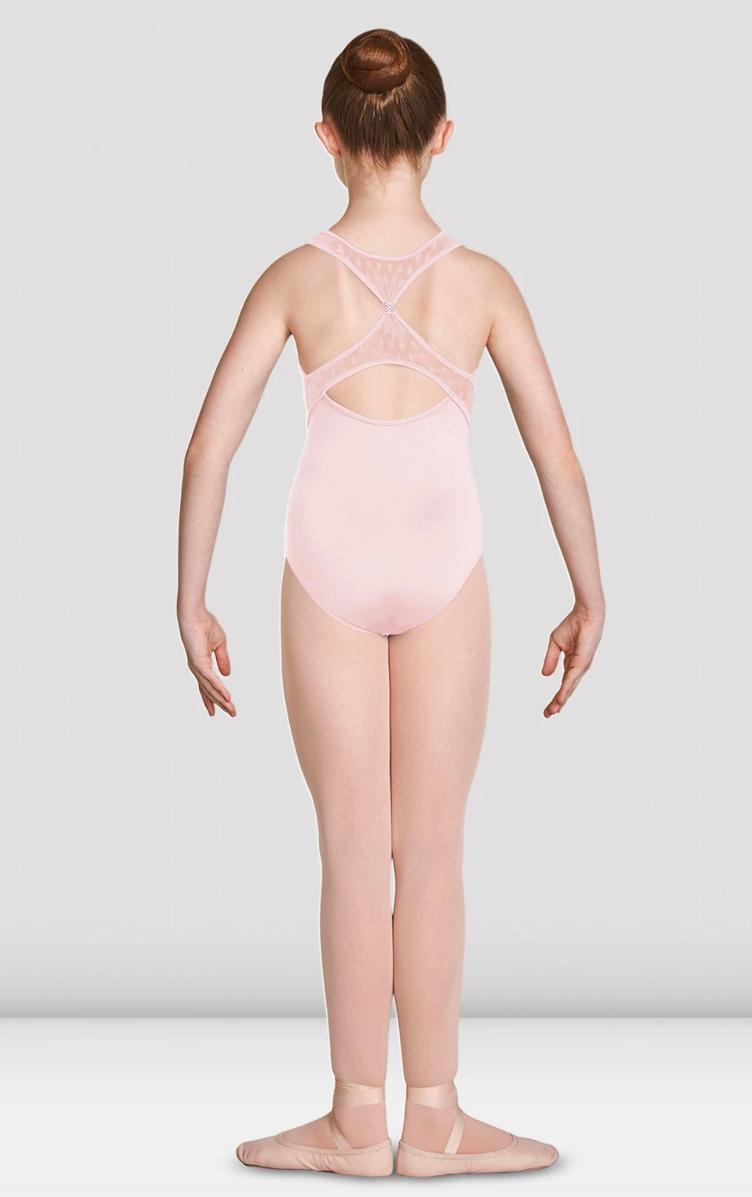 Tank-Top Ballettbody mit Herzausschnitt und Tupfenmesh-Einsatz - 0